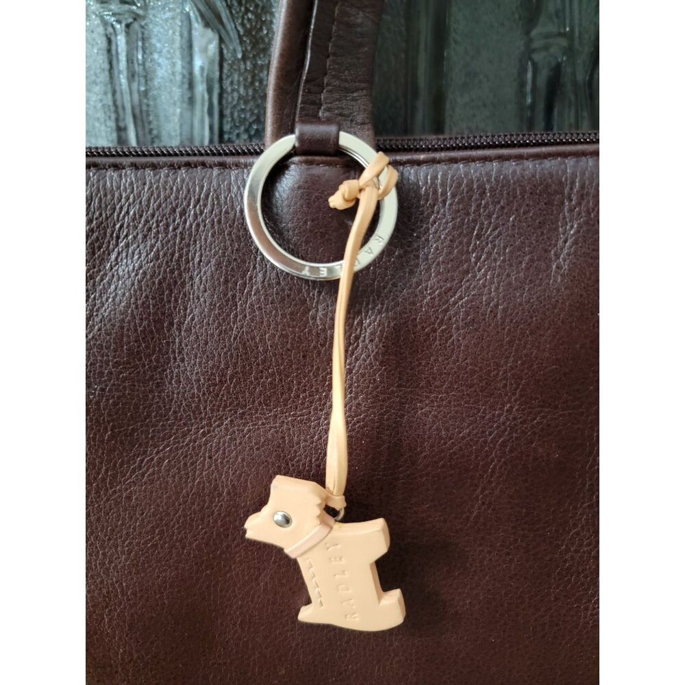 Radley London Brown Leather Tote Bag With Dog Tag Accent - Picture 4 of 11